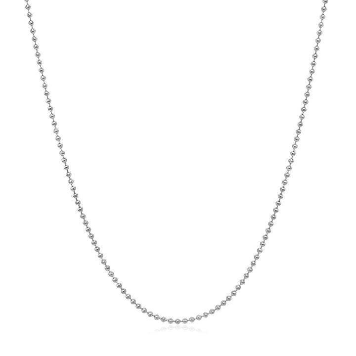 Cadena de cuentas de oro blanco de 14 k de 1,0 mm (1,00 mm)