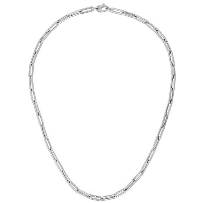 Cadena de clip de oro blanco de 14 k con diseño llamativo (4,2 mm)