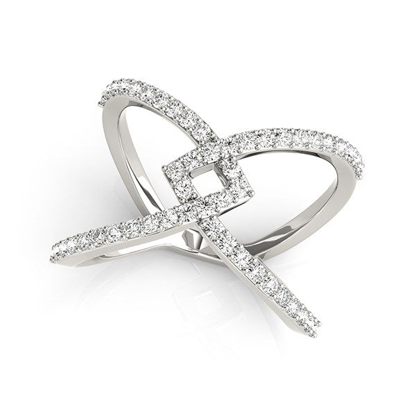 Anillo de diamantes entrelazados de oro blanco de 14 k (1/2 ct)