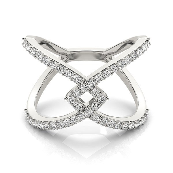 Anillo de diamantes entrelazados de oro blanco de 14 k (1/2 ct)