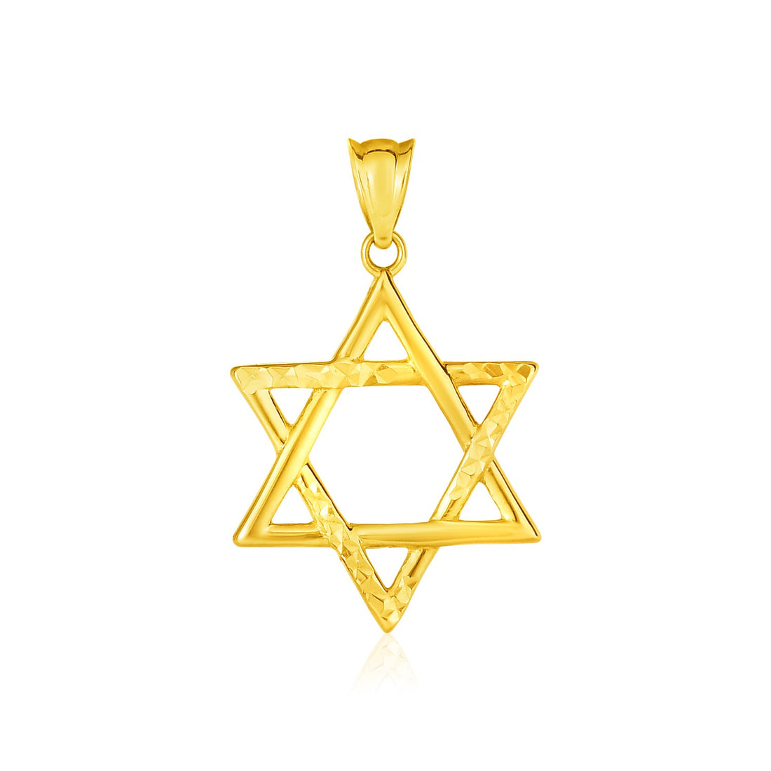 Colgante de estrella de David en oro amarillo de 14 k
