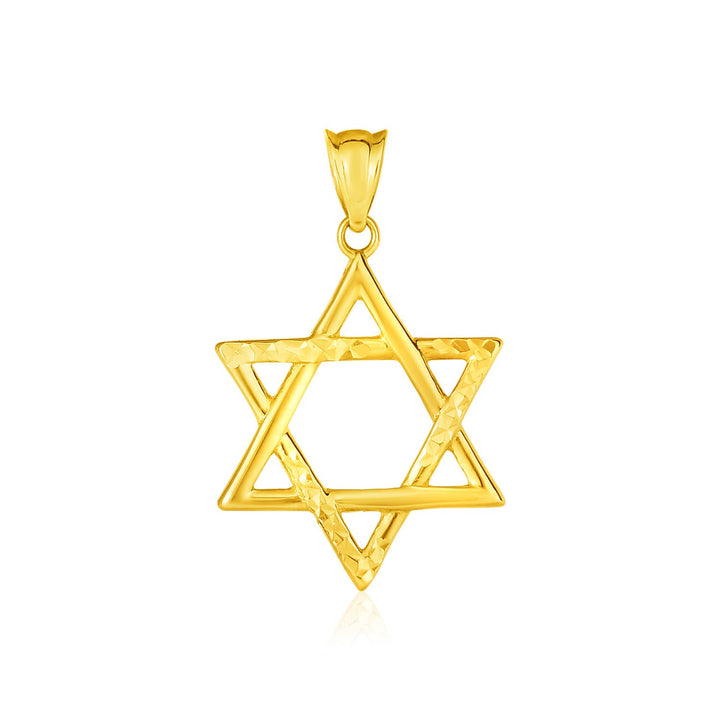 Colgante de estrella de David en oro amarillo de 14 k