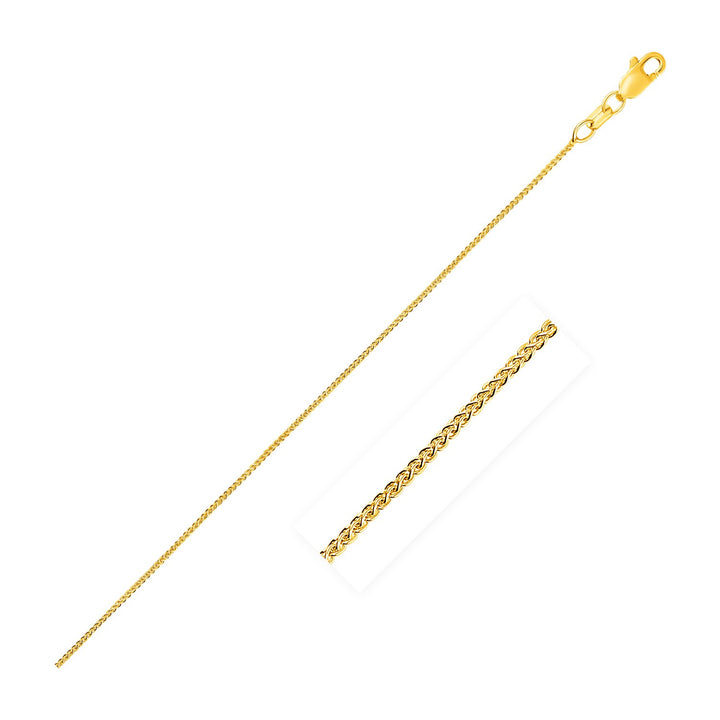 Cadena de espigas de trigo de oro amarillo de 10 k de 0,6 mm (0,60 mm)
