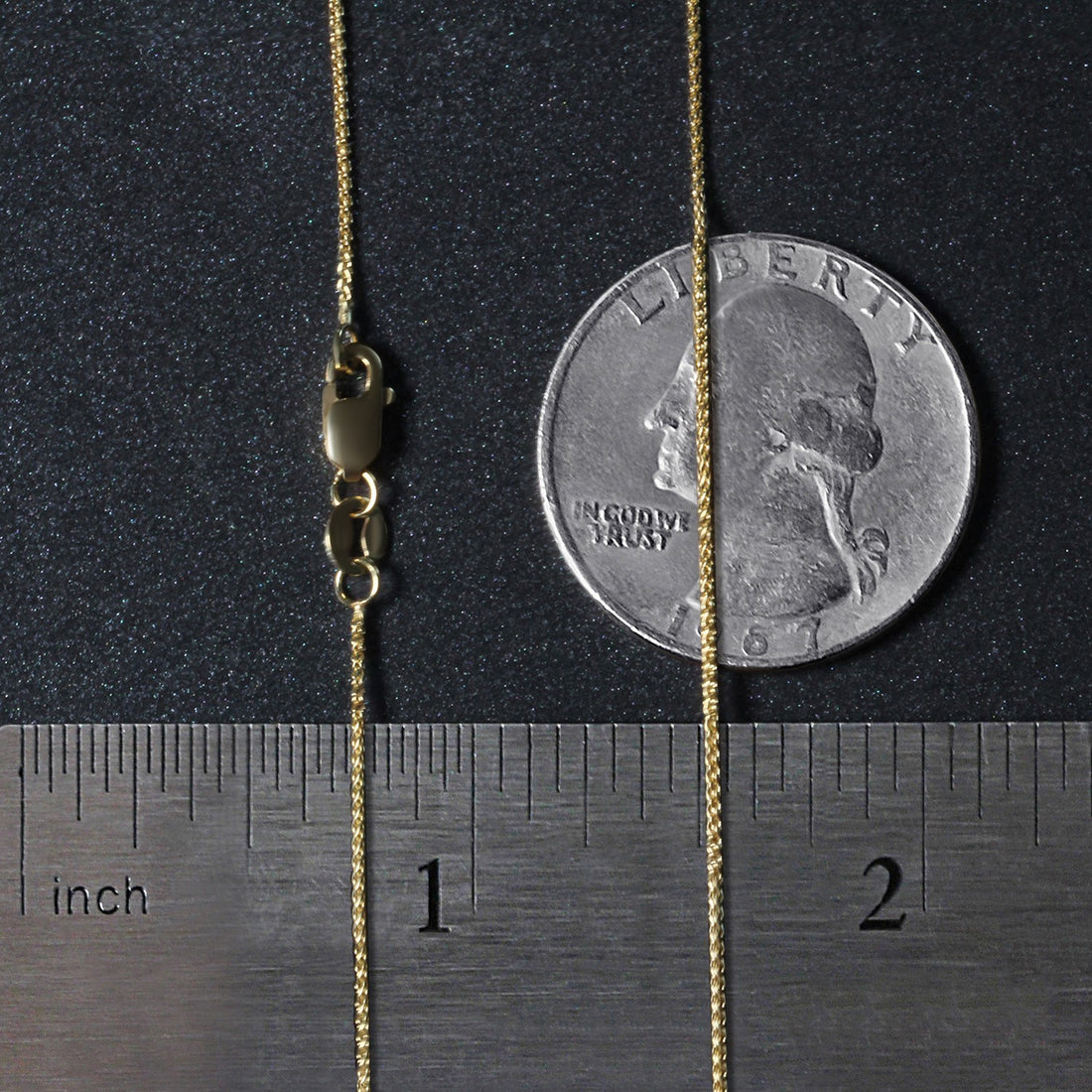 Cadena de espigas de trigo de oro amarillo de 10 k de 0,6 mm (0,60 mm)