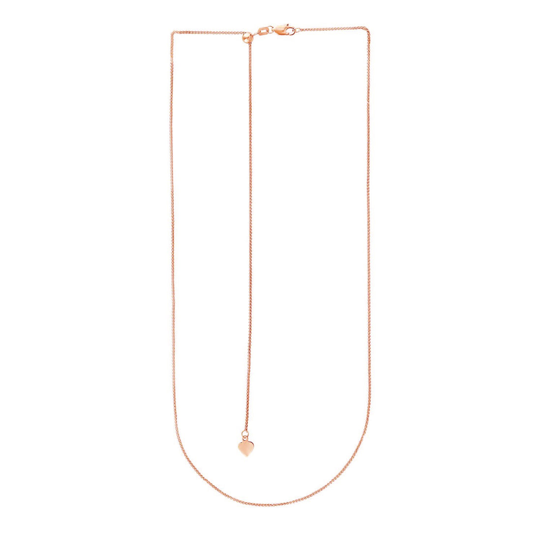 Cadena de espigas ajustable de oro rosa de 14 k (1,00 mm)