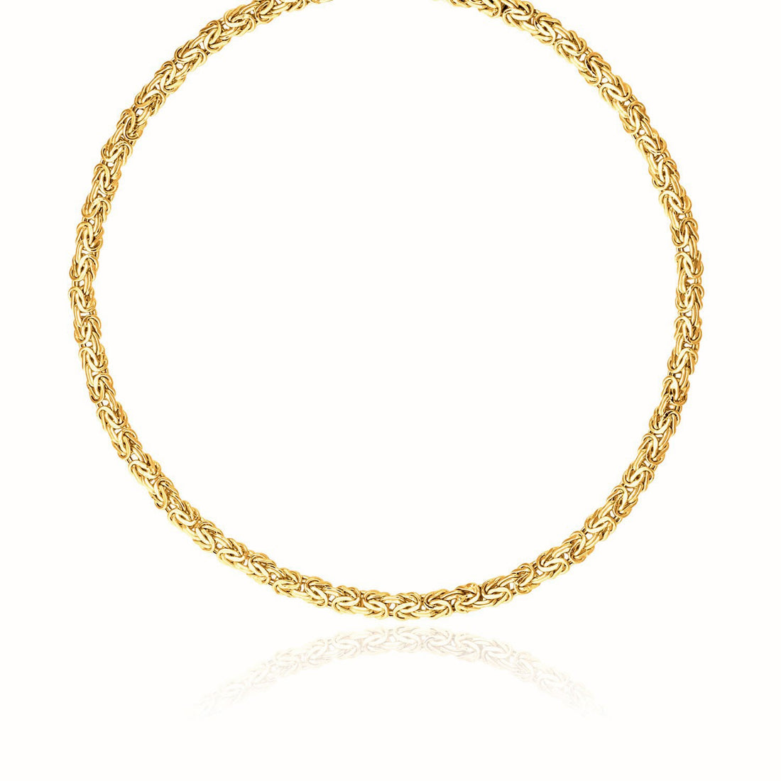 Collar de cadena bizantina elegante de oro amarillo de 14 k