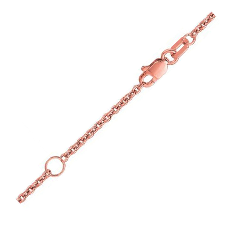 Cadena de cable extensible en oro rosa de 18 k (1,80 mm)