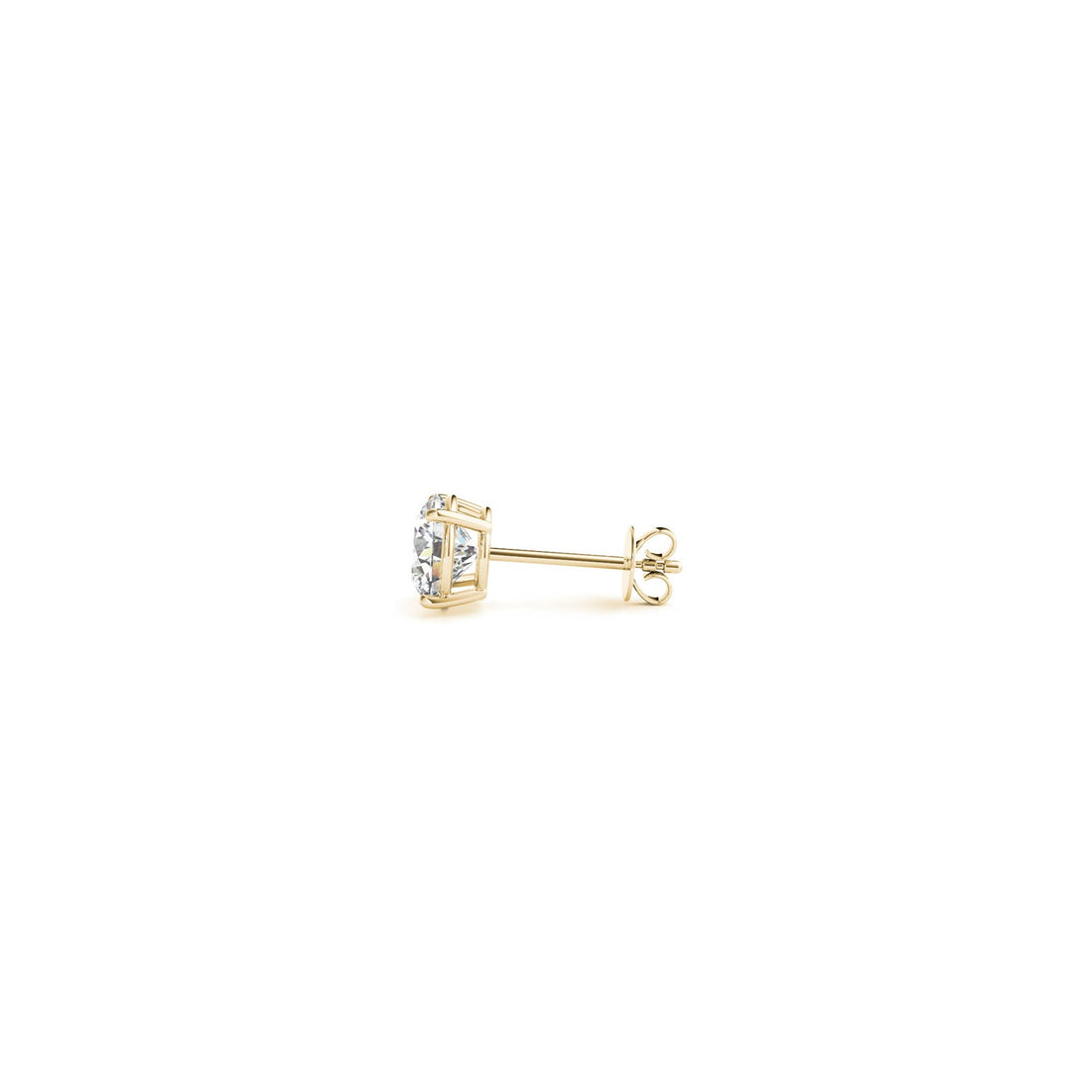 Aretes de oro amarillo de 14 k con diamantes redondos cultivados en laboratorio de 1/2 ct (G/VS2)