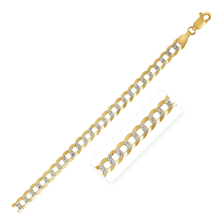 Cadena de eslabones con pavé de oro de dos tonos de 14 k (3,20 mm)