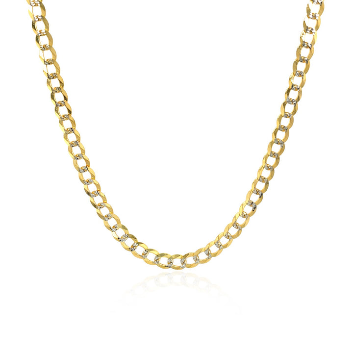 Cadena de eslabones con pavé de oro de dos tonos de 14 k (3,20 mm)