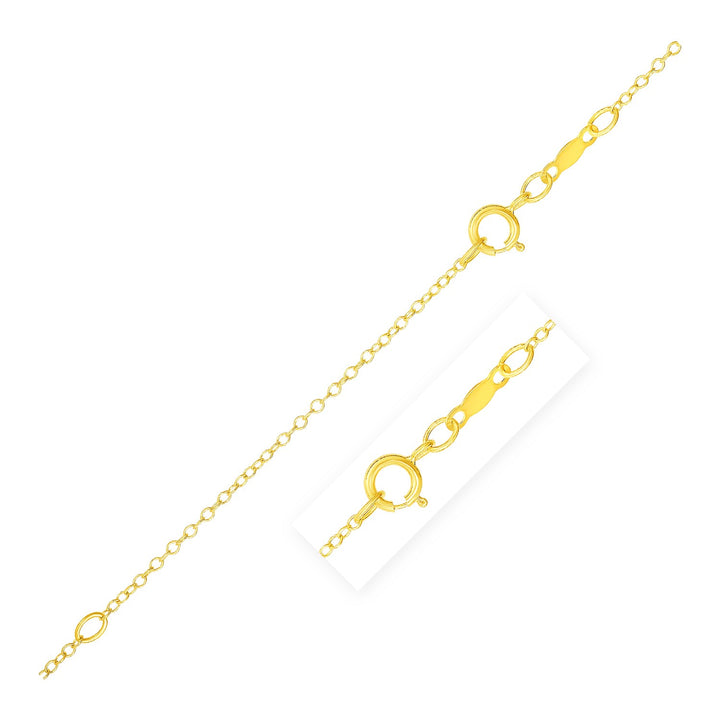 Cadena de cable extensible en oro amarillo de 14 k (1,30 mm)