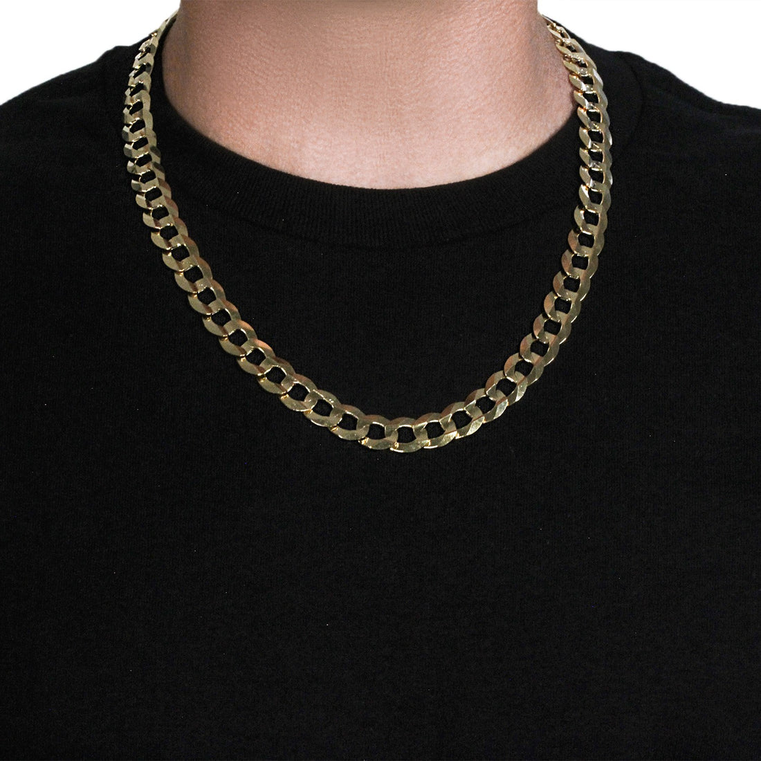 Cadena de eslabones macizos en oro amarillo de 14 k (12,18 mm)