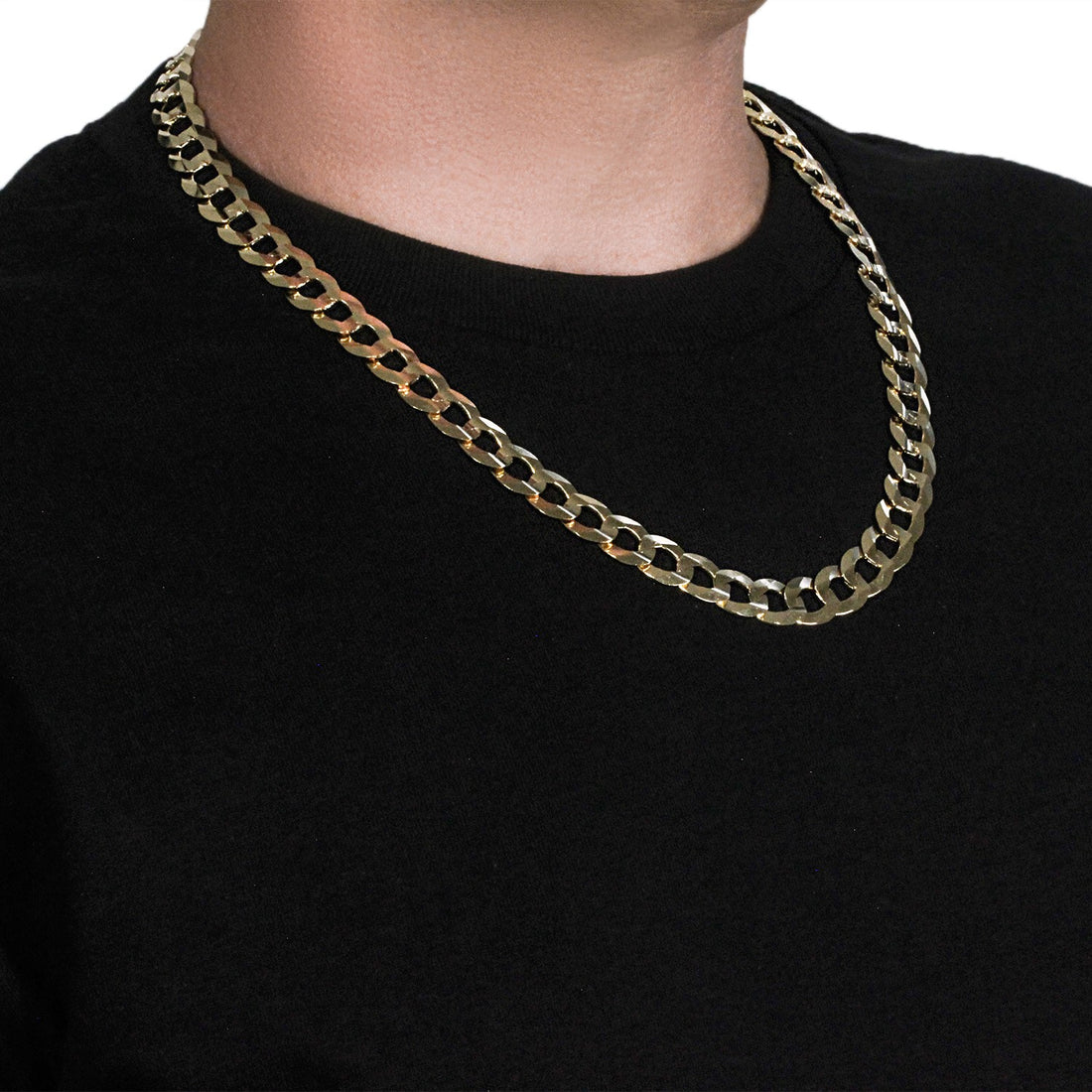 Cadena de eslabones macizos en oro amarillo de 14 k (12,18 mm)