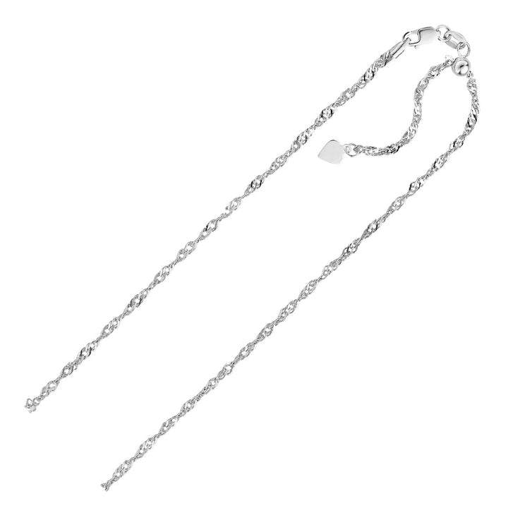 Cadena Singapur ajustable de plata de ley de 1,5 mm (1,50 mm)