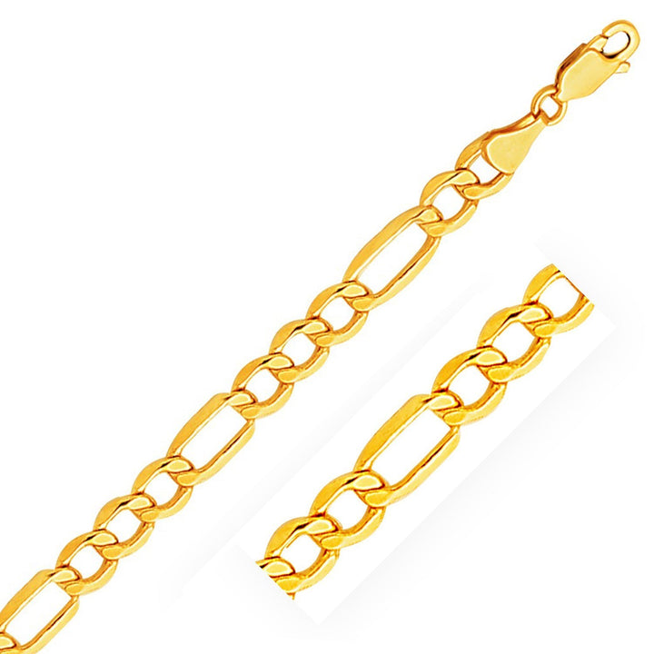 Pulsera Lite Figaro de oro amarillo de 10 k (6,60 mm)