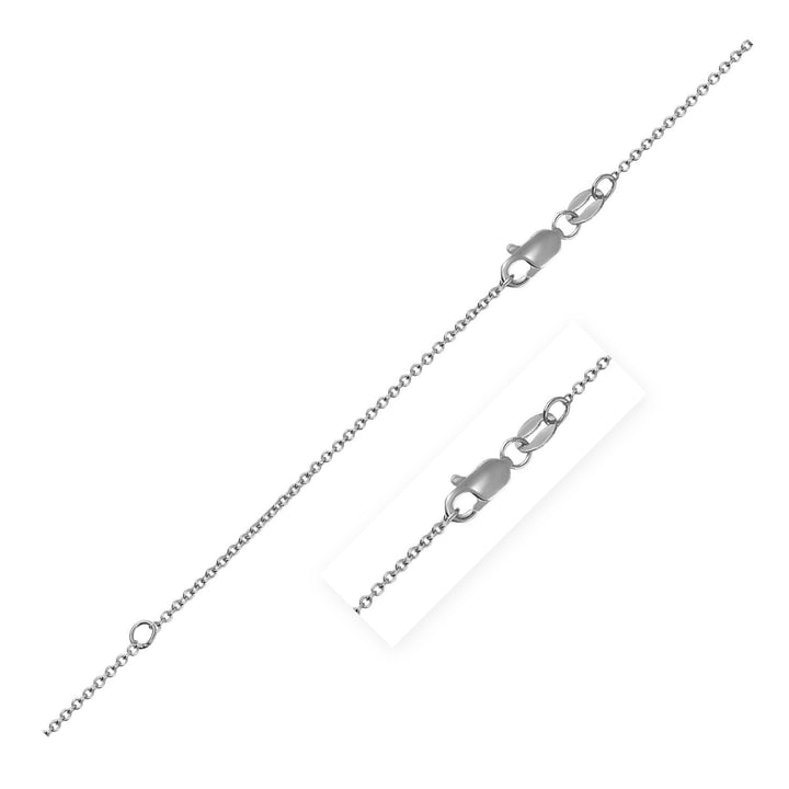 Cadena de cable extensible en oro blanco de 18 k (1,00 mm)