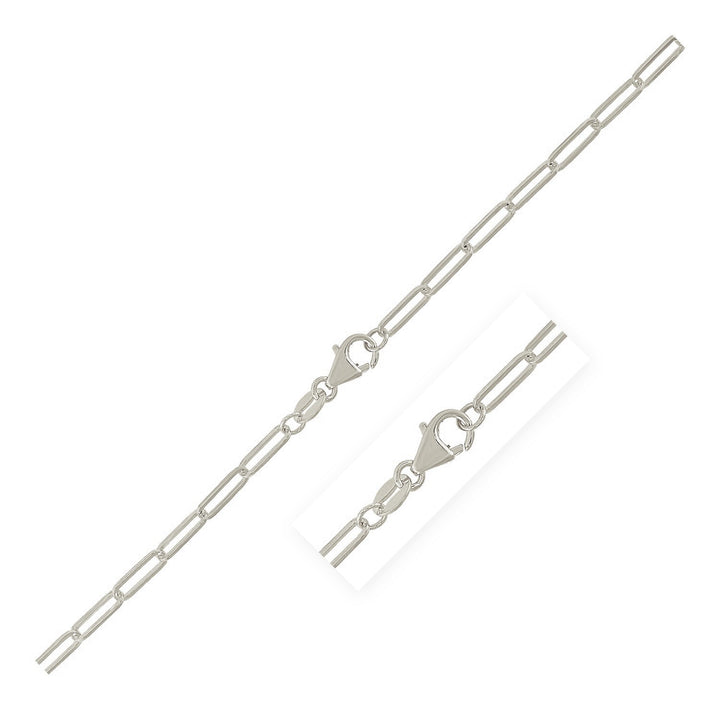 Cadena de clip de plata de ley rodiada (2,50 mm)