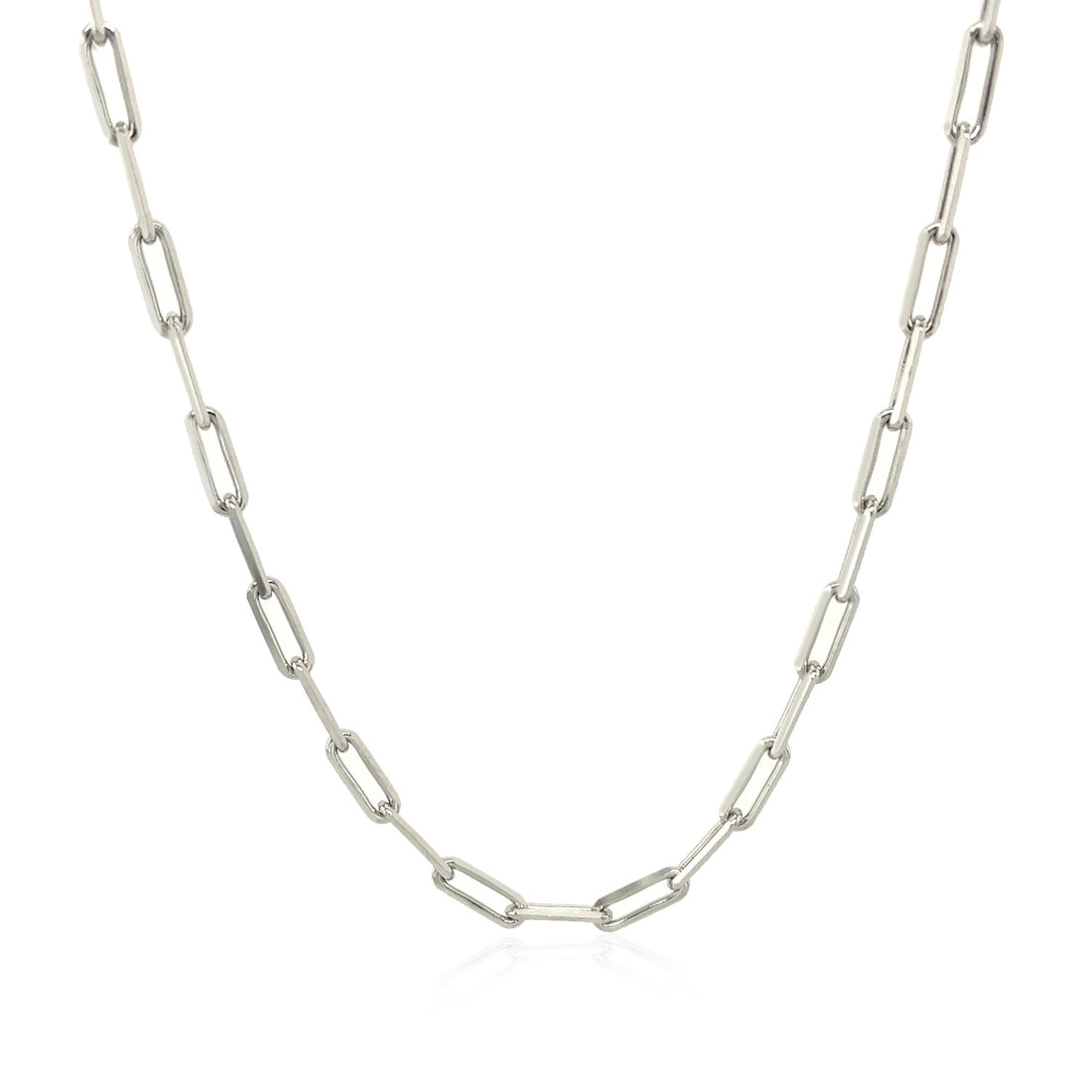 Cadena de clip de plata de ley rodiada (2,50 mm)
