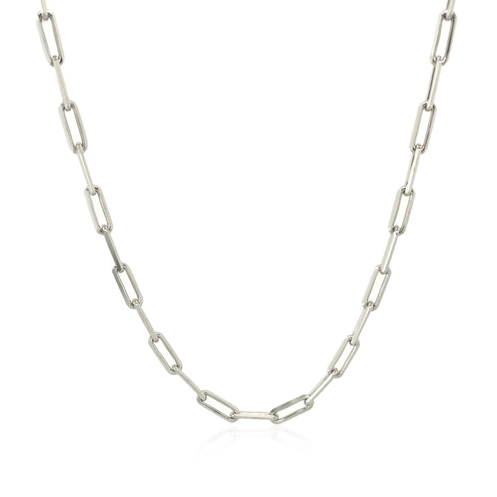 Cadena de clip de plata de ley rodiada (2,50 mm)