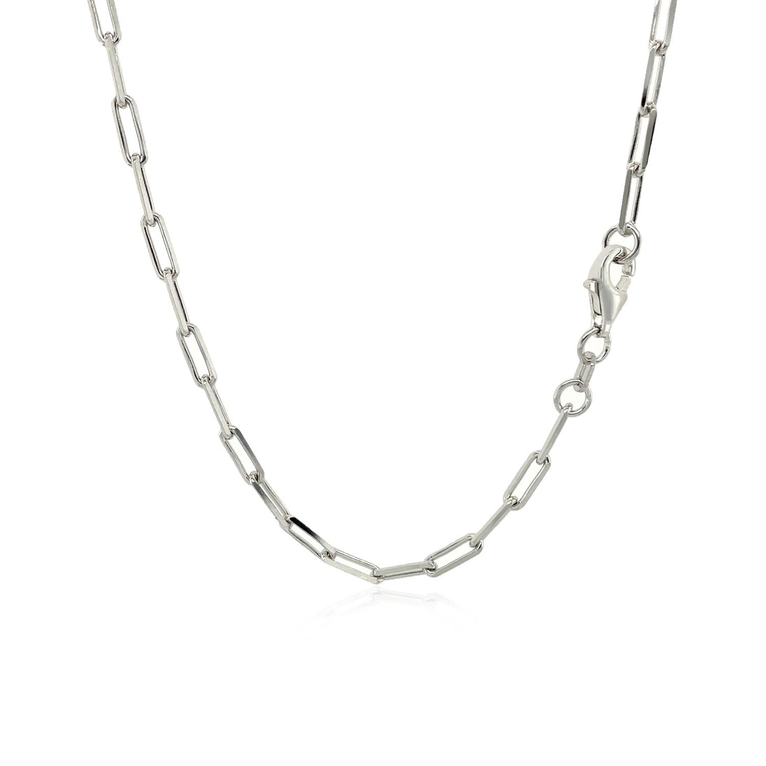 Cadena de clip de plata de ley rodiada (2,50 mm)