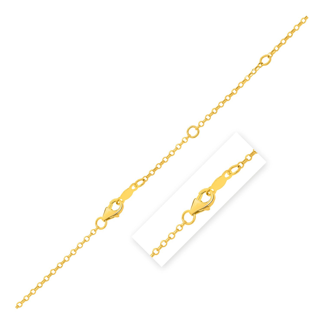 Cadena de cable extensible doble en oro amarillo de 14 k (1,40 mm)