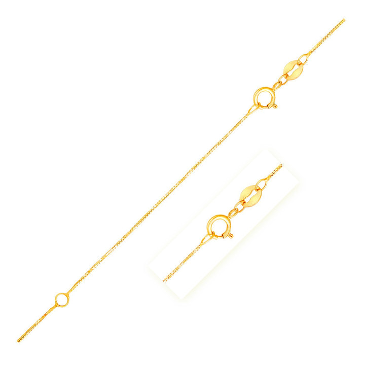 Cadena de caja extensible doble en oro amarillo de 14 k (0,51 mm)