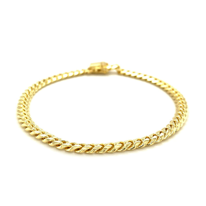 Pulsera clásica cubana Miami de oro amarillo de 10 k (4,90 mm)