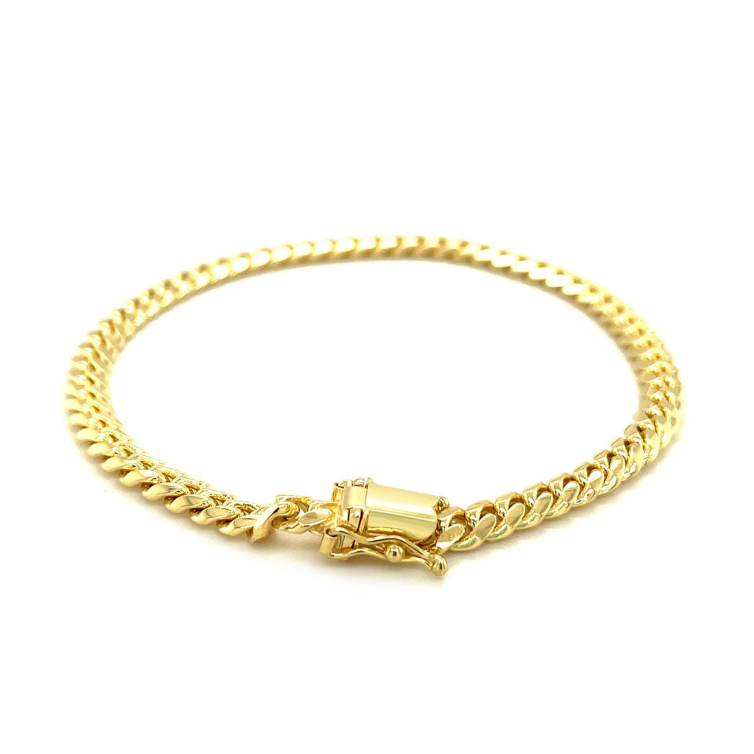 Pulsera clásica cubana Miami de oro amarillo de 10 k (4,90 mm)