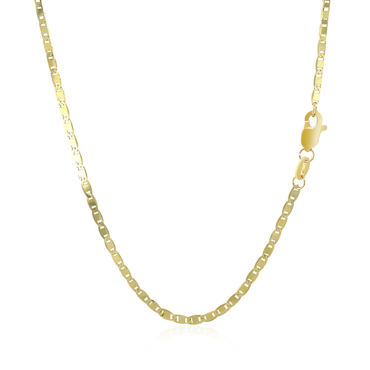 Cadena de eslabones estilo marinero de oro amarillo de 10 k (1,70 mm)