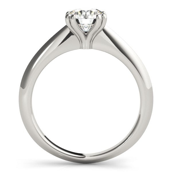 Anillo de compromiso de oro blanco de 14 k con diamante solitario engastado en dos puntas (1 ct)