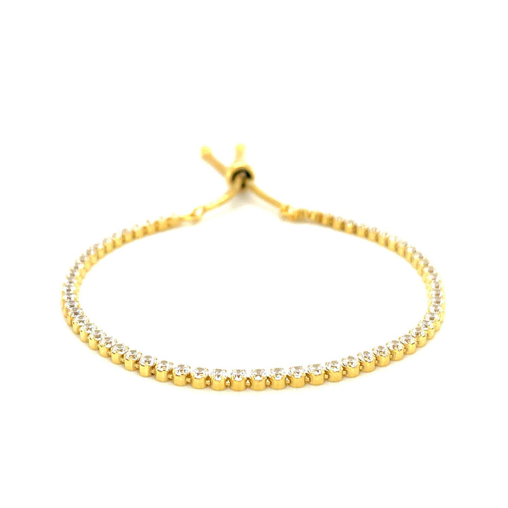 Adjustable Tennis Style Bracelet with Cubic Zirconia in Sterling Silver (5.10 mm)
