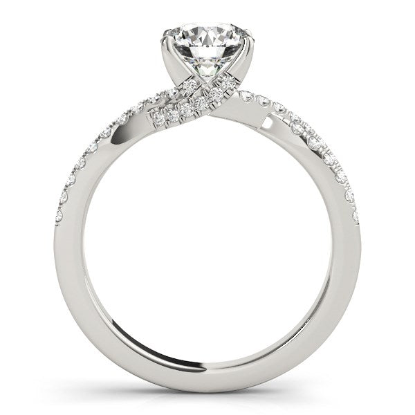 Anillo de compromiso de oro blanco de 14 k con diamantes de garras y cuerpo dividido (1 1/4 ct)