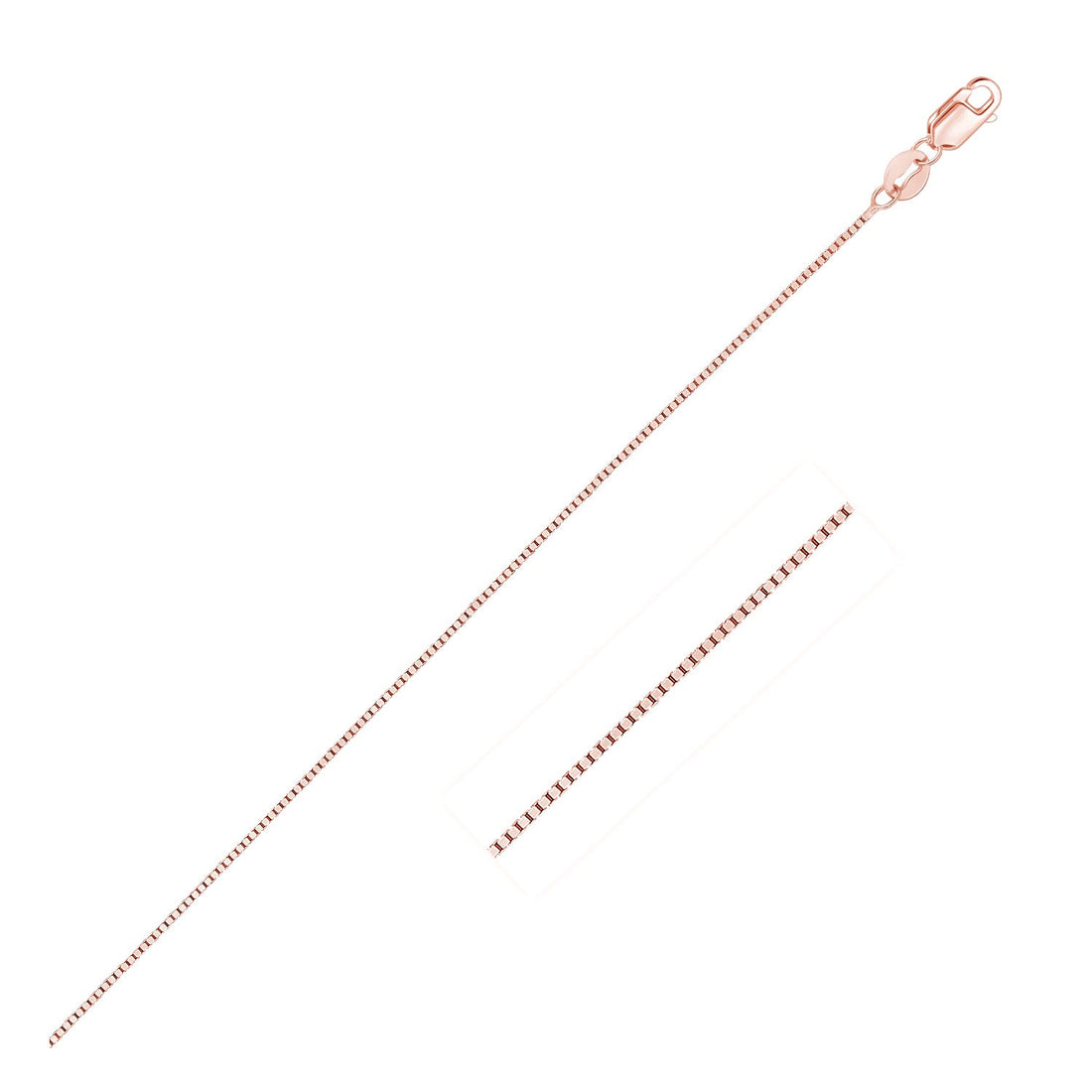 Cadena clásica de oro rosa de 14 k (0,45 mm)