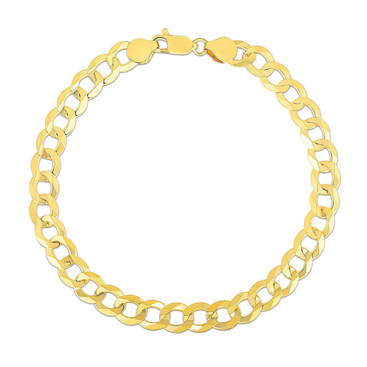 Pulsera de oro amarillo de 10 quilates con eslabones de 7,00 mm