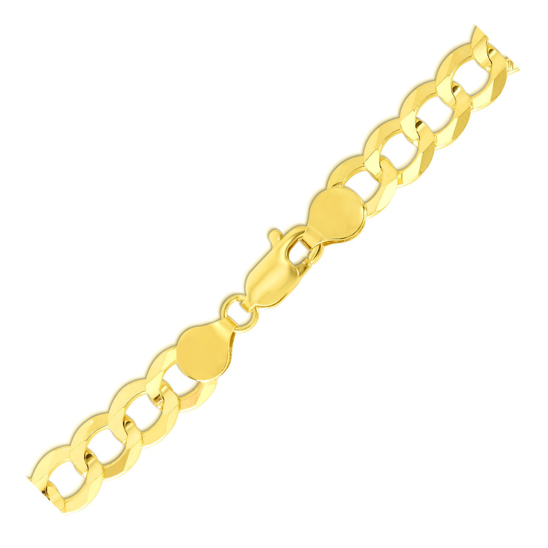 Pulsera de oro amarillo de 10 quilates con eslabones de 7,00 mm