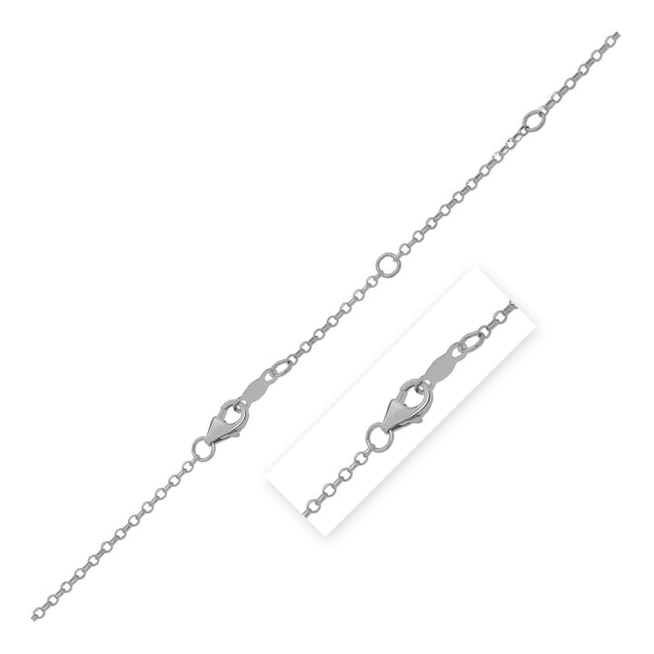 Cadena de cable extensible doble en oro blanco de 14 k (1,40 mm)