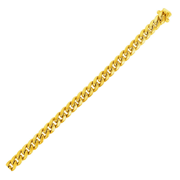 Cadena cubana Miami semisólida de oro amarillo de 10 k (6,10 mm)