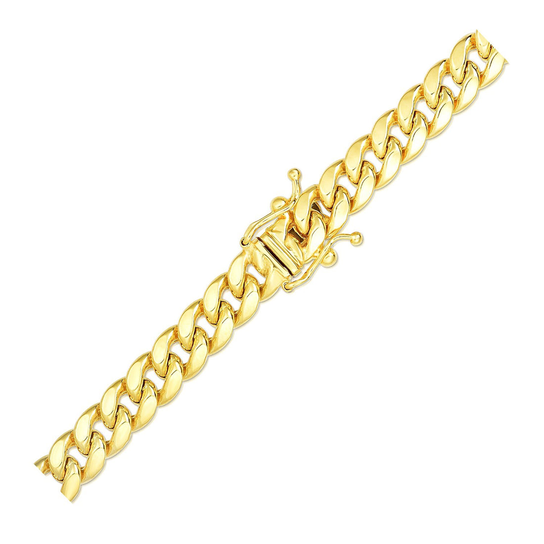 Cadena cubana Miami semisólida de oro amarillo de 10 k (6,10 mm)