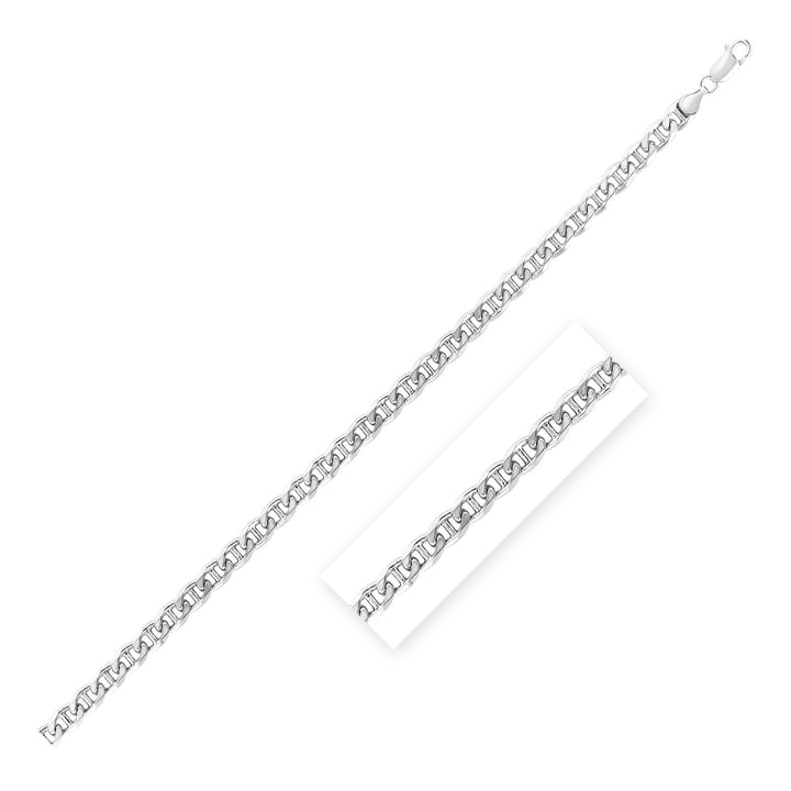 Cadena marinera de plata de ley rodiada (6,00 mm)