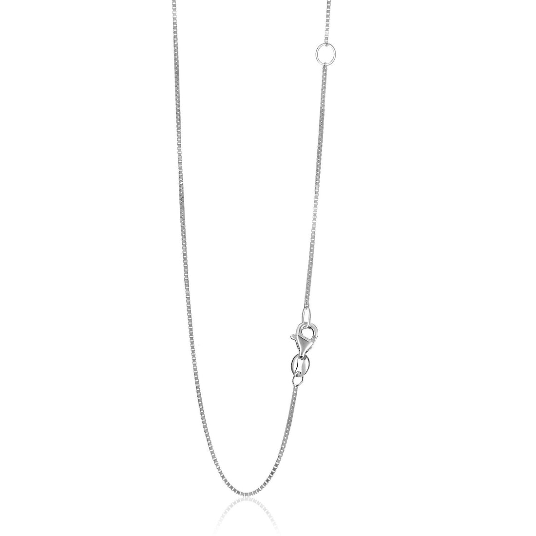 Cadena de eslabones ajustable de oro blanco de 14 k (0,80 mm)