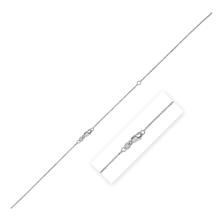 Cadena de cuentas extensible doble en oro blanco de 14 k (1,00 mm)
