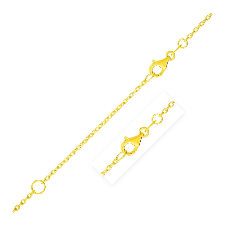 Cadena de cable extensible en oro amarillo de 14 k (1,20 mm)