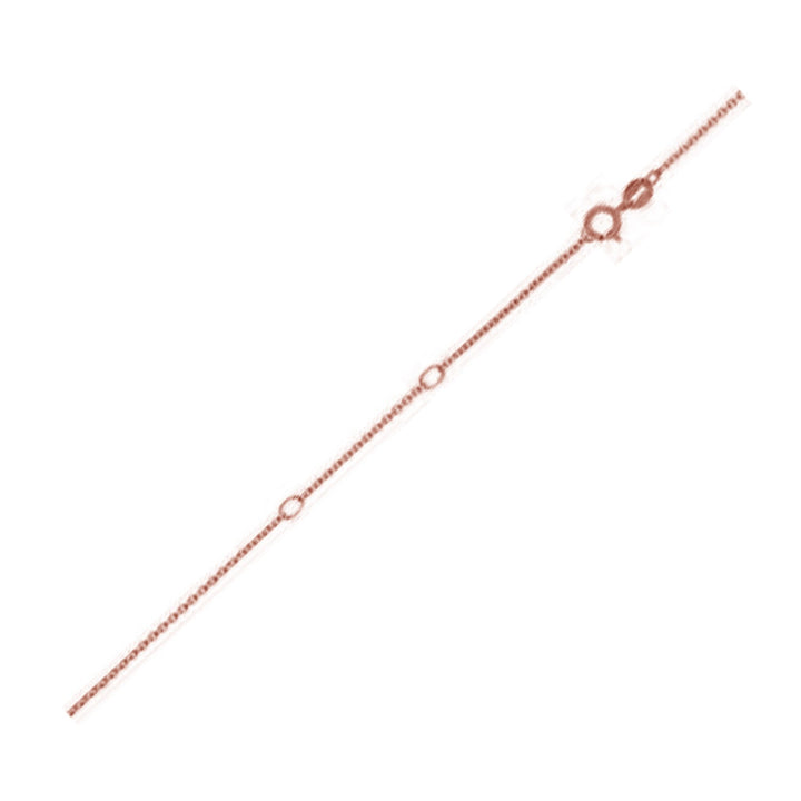 Cadena de eslabones doble extensible con corte de diamante en oro rosa (0,87 mm)