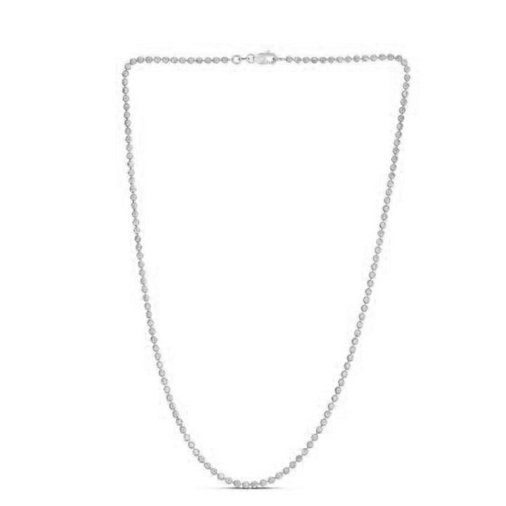 Cadena de cuentas con corte de luna en oro blanco de 14 k (2,50 mm)