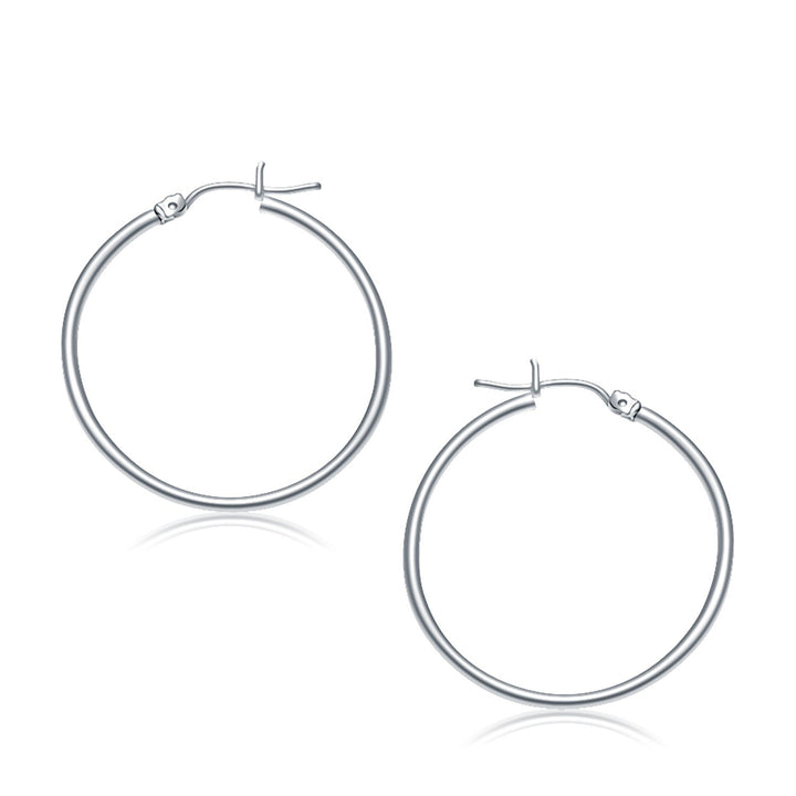 Aros pulidos de oro blanco de 10 k (2 x 30 mm)
