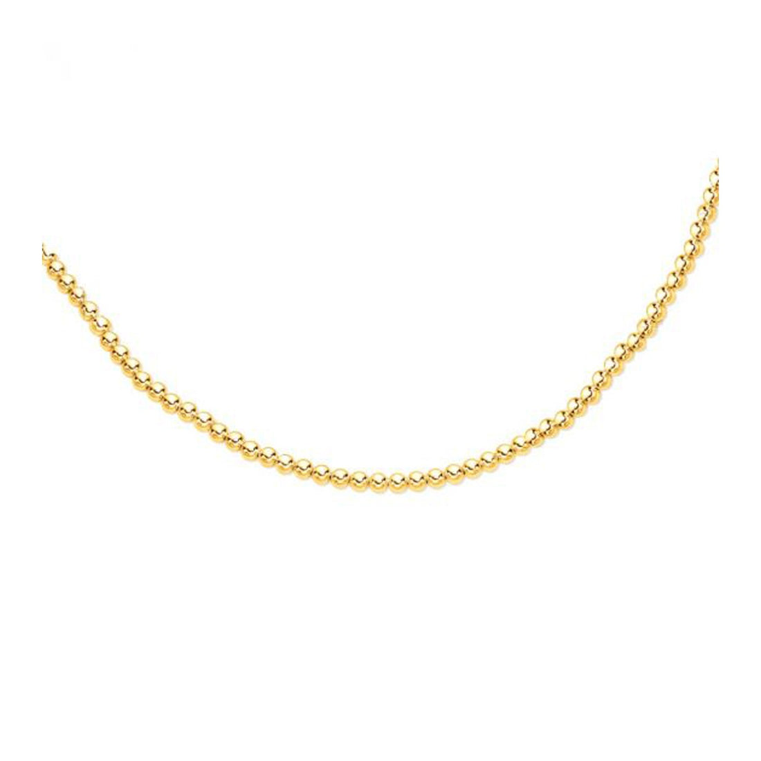 Cadena de cuentas de oro amarillo de 14 k (6 mm)