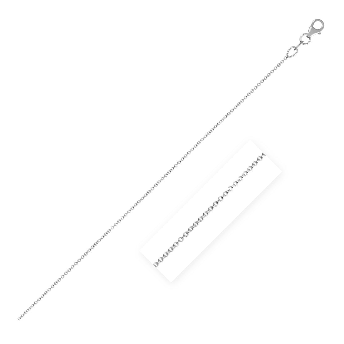 Cadena de cable extensible doble en oro blanco de 14 k (1,00 mm)