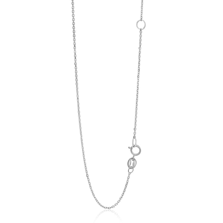 Cadena tipo cable ajustable de oro blanco de 14 k (1,10 mm)