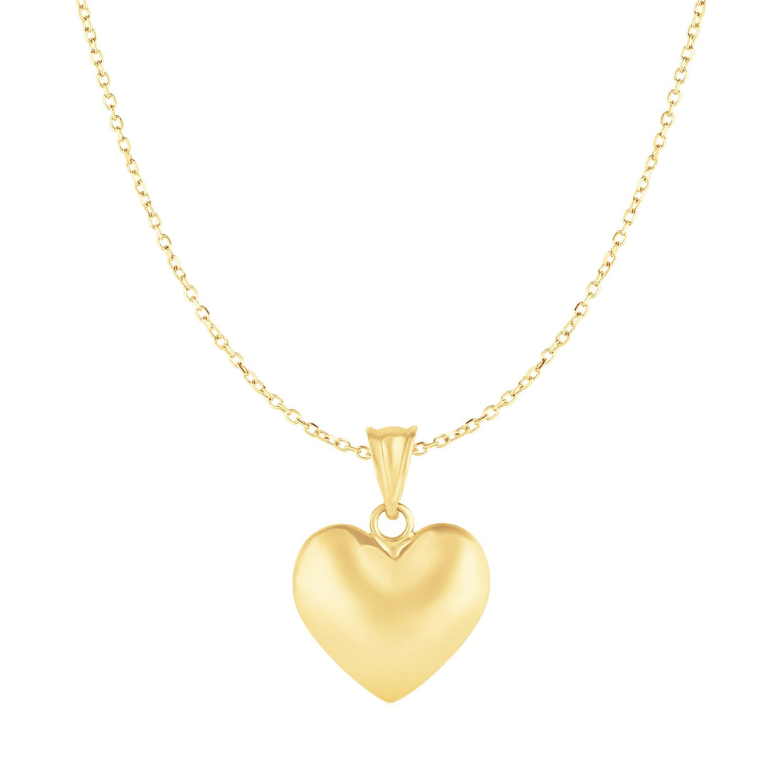 Colgante de corazón inflado en oro amarillo de 10 k