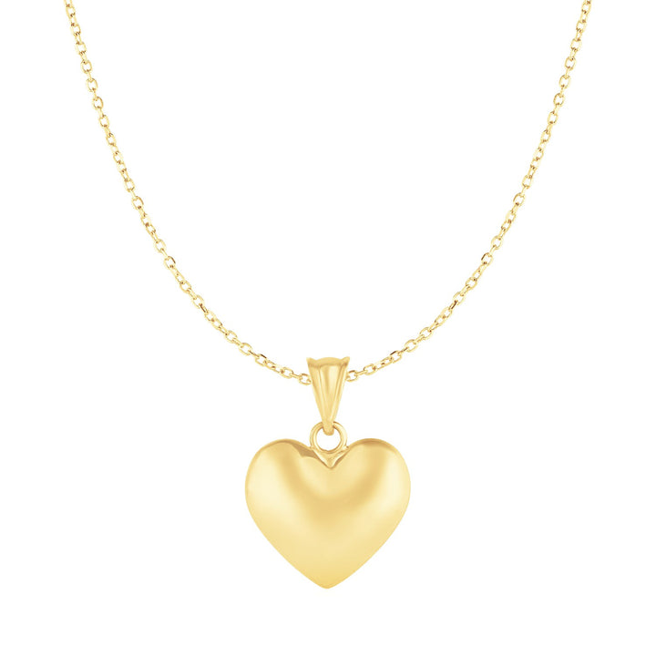 Colgante de corazón inflado en oro amarillo de 10 k